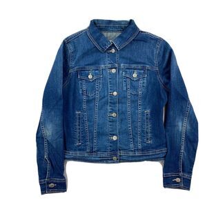 Old Navy Denim Jacket Women's Medium Blue Adjustable Waist American Academia